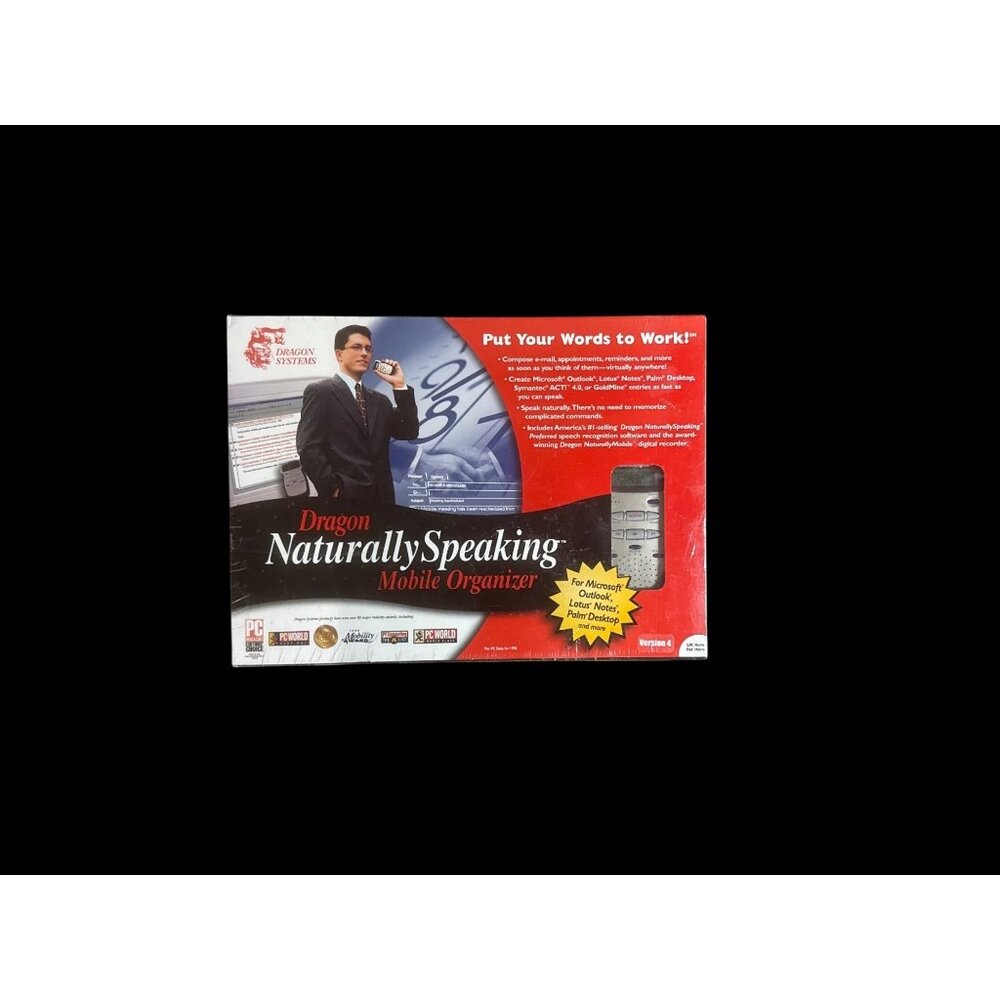 Dragon NaturallySpeaking Mobile Organizer Speech-To-Text & Digital Recorder New